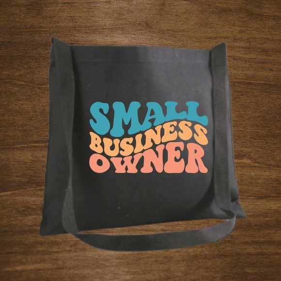 Small Business Owned Crossbody Messenger Canvas Tote Bag with Long Straps - Picture 3 of 4